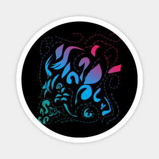  Fantasy flower vector Magnet